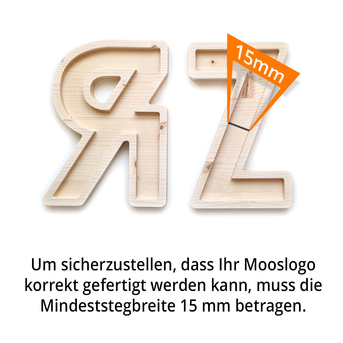 Waldmoos Logos / Schriften - Zirbe - mit Rahmen